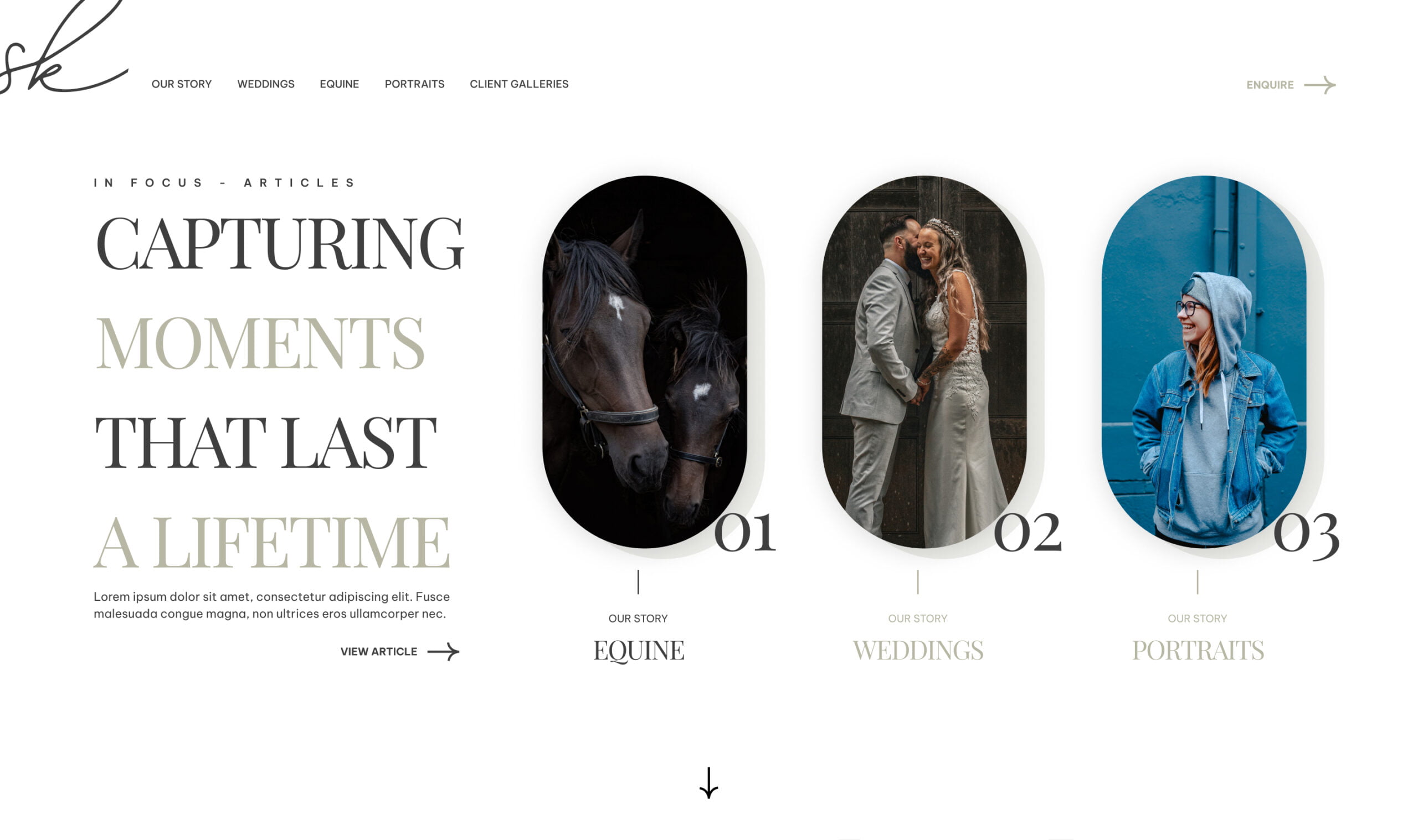 The light design for the sophie kate homepage